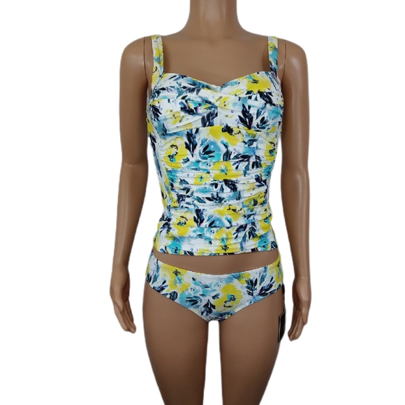 Niptuck Swim 2pc Swim SuitFront Fitted Ruffled De - Picture 3 of 5